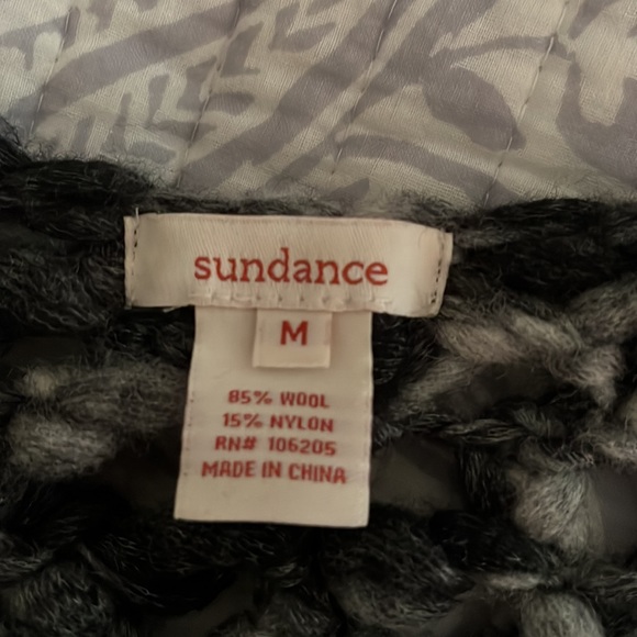 Sundance grey chunky wool blend sweater size M - Picture 2 of 5